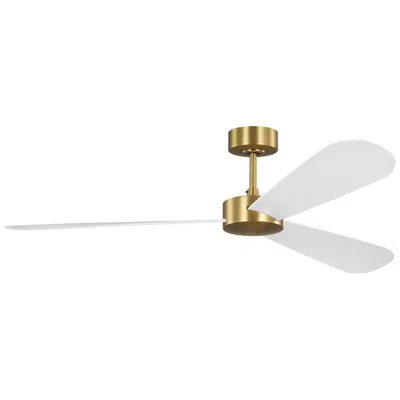 Visual Comfort & Co. 60" Visual Comfort Paddle Burnished Brass And White Smart Ceiling Fan