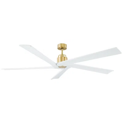 Visual Comfort & Co. 70" Visual Comfort Aspen Dc Brass Outdoor Ceiling Fan With Remote