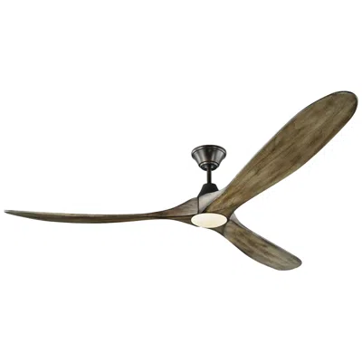 Visual Comfort & Co. 70" Visual Comfort Maverick Max Pewter Oak Led Ceiling Fan With Remote