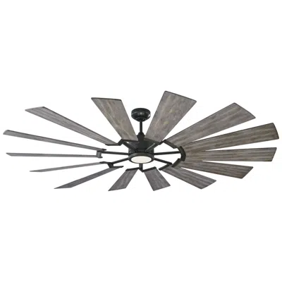 Visual Comfort & Co. 72" Visual Comfort Prairie Aged Pewter Led Ceiling Fan With Remote