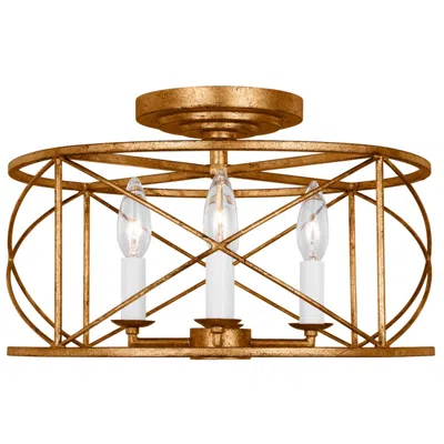 Visual Comfort & Co. Beatrix 15" Wide Antique Gold 4-light Ceiling Light