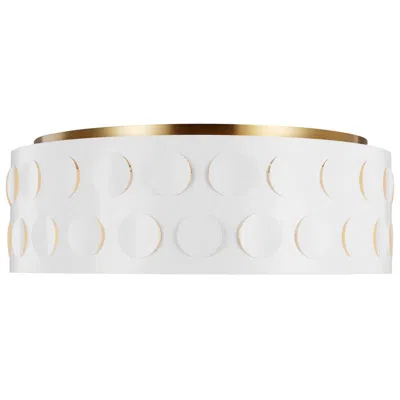 Visual Comfort & Co. Dottie 27 1/2" Wide Burnished Brass And White Ceiling Light
