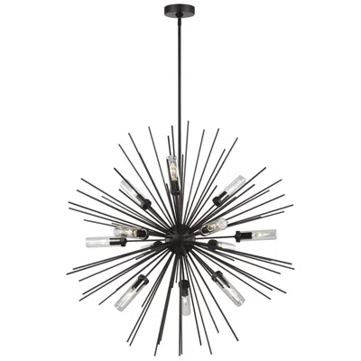 Visual Comfort & Co. Hilo 36" High Black 12-light Outdoor Hanging Light