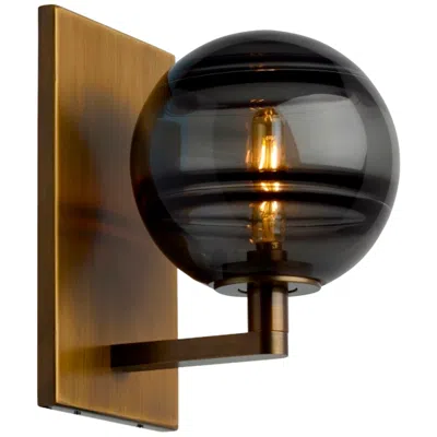 Visual Comfort & Co. Sedona 9" High Aged Brass With Smoke Glass Wall Sconce