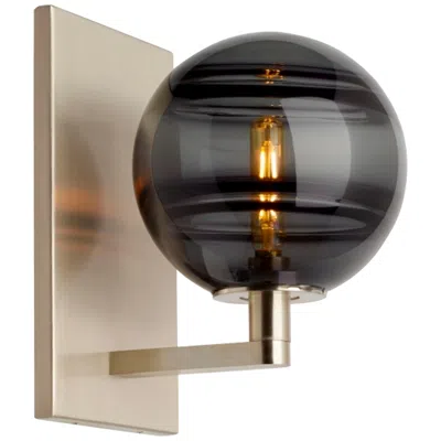 Visual Comfort & Co. Sedona 9" High Satin Nickel With Smoke Glass Wall Sconce