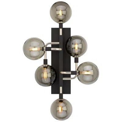 Visual Comfort & Co. Viaggio 19" Wide Black With Smoke Glass 6-light Wall Sconce