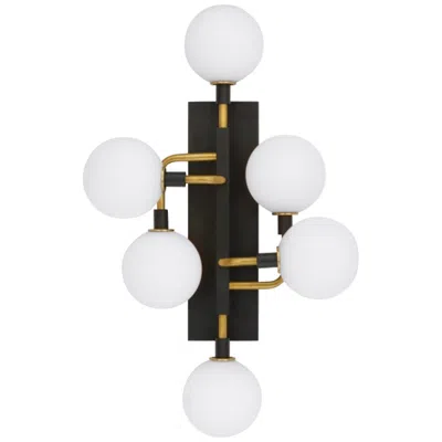 Visual Comfort & Co. Viaggio 19"w Black With White Glass 6-light Led Wall Sconce
