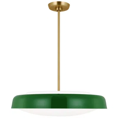 Visual Comfort & Co. Visual Comfort Studio Draper Green / Burnished Brass Pendant 3 E26 Medium