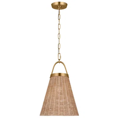 Visual Comfort & Co. Visual Comfort Studio Whitby Burnished Brass / Blonde Rattan Pendant 1 E26