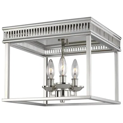 Visual Comfort & Co. Woodruff 13" Wide Polished Nickel 3-light Ceiling Light