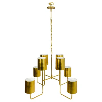 Pre-owned Visual Comfort Barbara Barry “go Lightly” 8-light Gold Leaf Chandelier For  In Brown
