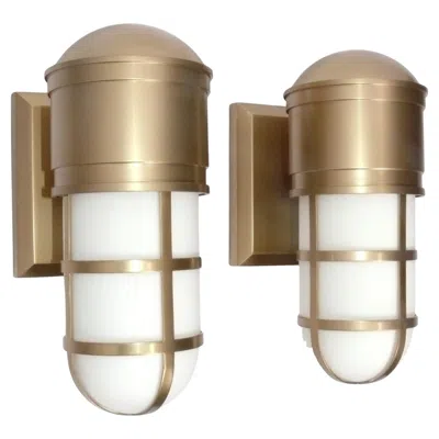 Pre-owned Visual Comfort Brass Sconces Industrial Style Marine Model Art Deco Bathroom In Brown