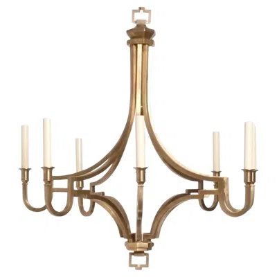 Pre-owned Visual Comfort Chapman Model Antiqued Brass Chandelier In Brown