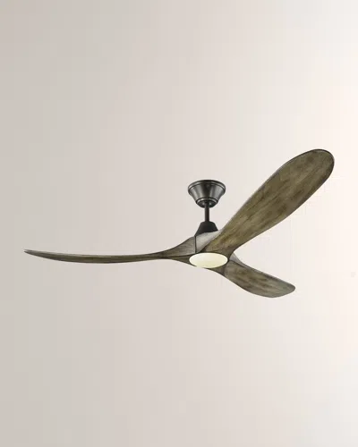 Visual Comfort Fans 60" Maverick Led Ceiling Fan In Aged Pewter