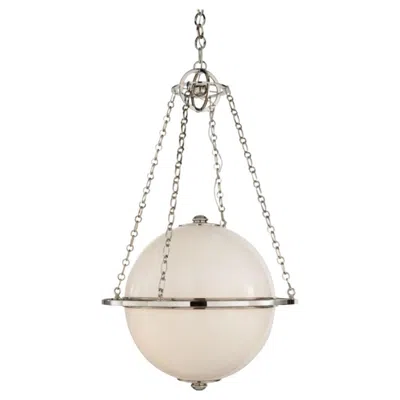 Pre-owned Visual Comfort Fine E. F. Chapman Modern Globe Polished Nickel Pendant  Fixture In Sand