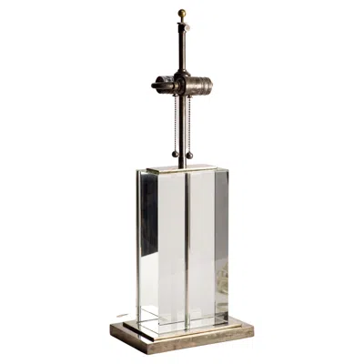 Pre-owned Visual Comfort Glass Block Art Deco Table Lamp In Transparent