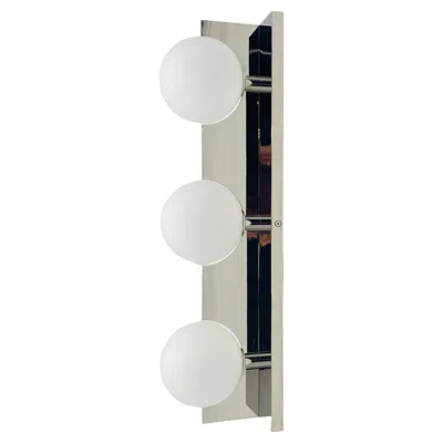 Pre-owned Visual Comfort Modern Chrome 3-globe Wall Sconce Or Vanity Light, Frosted Glass Shades In Transparent