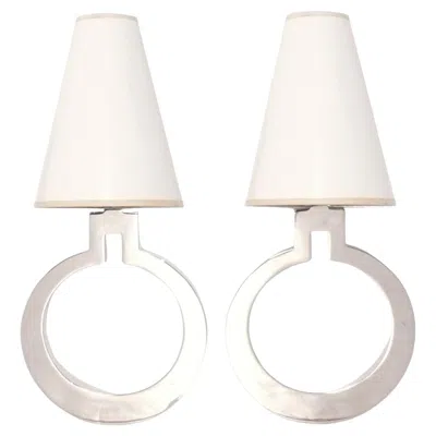 Pre-owned Visual Comfort Modern Chrome Sconces Wall Light Mid Century Style In Sand