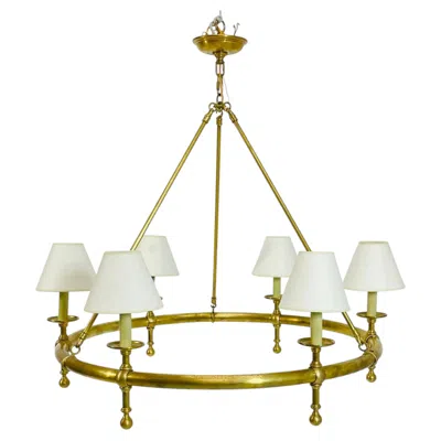 Pre-owned Visual Comfort Oil Rubbed Solid Brass Chandelier By Chapman & Mayers For  In Sand