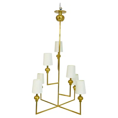 Pre-owned Visual Comfort Paloma Contreras "comtesse" Brass Chandelier For  Signature In Sand