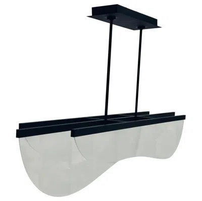 Pre-owned Visual Comfort Sean Lavin "nyra" Linear Pendant For , Black Metal & Acrylic