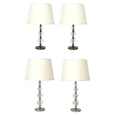 Pre-owned Visual Comfort Selection Of Glass Ball Lamps In The Manner Of Jacques Adnet In White