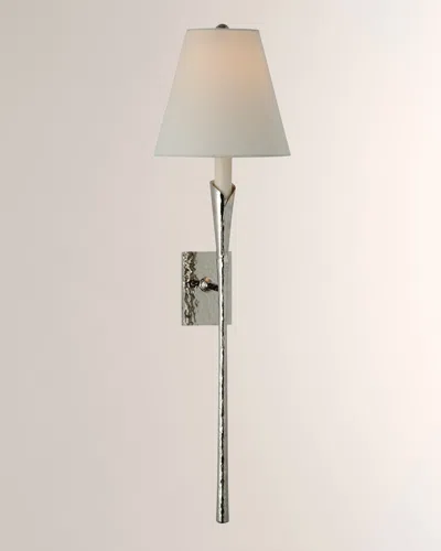 Visual Comfort Signature Aiden Large Tail Sconce By Chapman & Myers In Polished Nickel