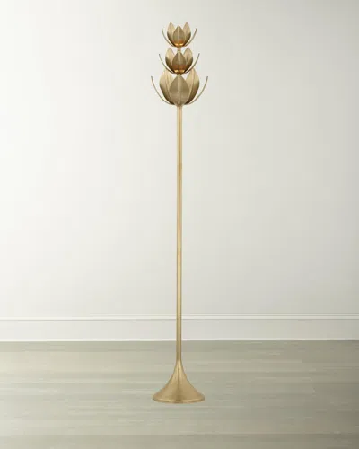 Visual Comfort Signature Alberto 70" Floor Torchiere By Julie Neill In Gold