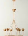 Visual Comfort Signature Alberto Large Single Tier Chandelier By Julie Neill In Antique Gold Leaf