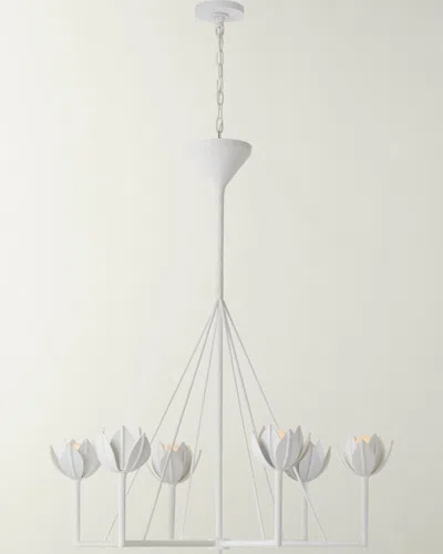 Visual Comfort Signature Alberto Large Single Tier Chandelier By Julie Neill In Plaster White