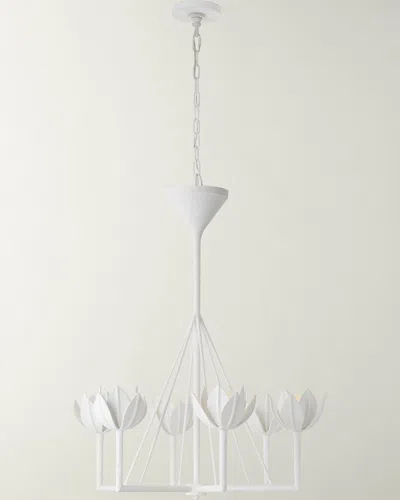 Visual Comfort Signature Alberto Small Single Tier Chandelier By Julie Neill In White