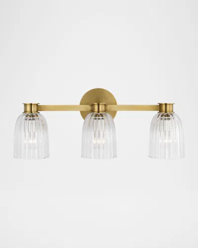 Visual Comfort Signature Asalea Triple Vanity Light By Aerin In Gold