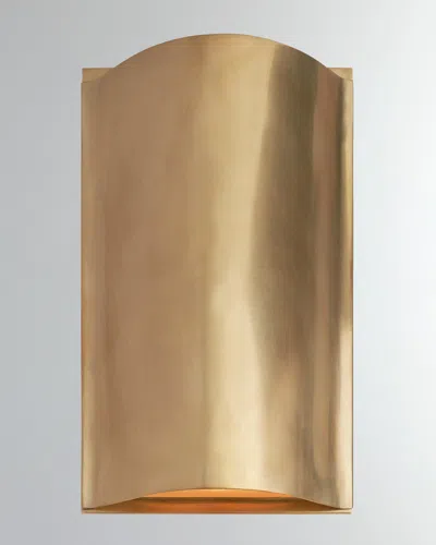 Visual Comfort Signature Avant Small Curve Sconce By Kelly Wearstler In Antique Brass