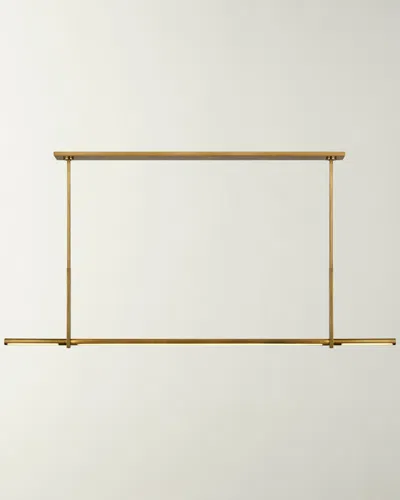 Visual Comfort Signature Axis Large Linear Pendant By Kelly Wearstler In Antique-burnished Brass
