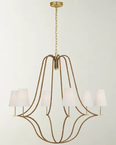 Visual Comfort Signature Biscayne 46" 6-light Extra-large Wrapped Chandelier By Chapman & Myers In Gold