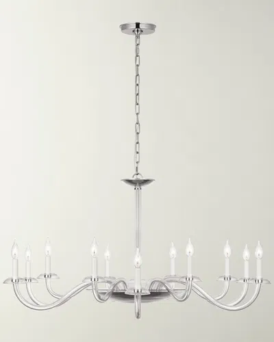 Visual Comfort Signature Brigitte 50" 12-light Grande Chandelier By Paloma Contreras In Clear Glass And Polished Nickel