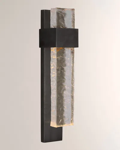 Visual Comfort Signature Brock Medium Sconce By Marie Flanigan In Bronze And Clear Wavy Glass