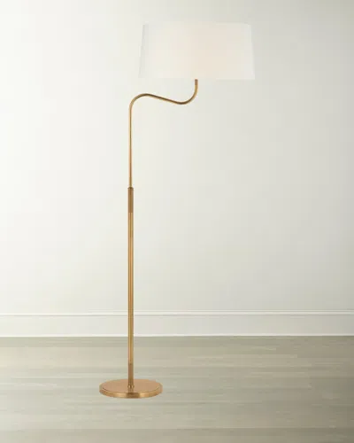 Visual Comfort Signature Canto Large Adjustable Floor Lamp By Thomas O'brien In Hand-rubbed Antique Brass