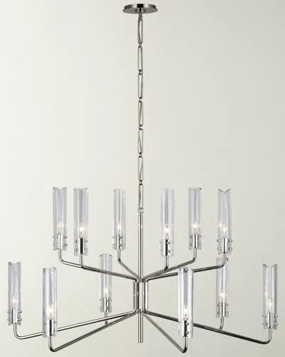 Visual Comfort Signature Casoria Large Two-tier Chandelier By Aerin In Polished Nickel