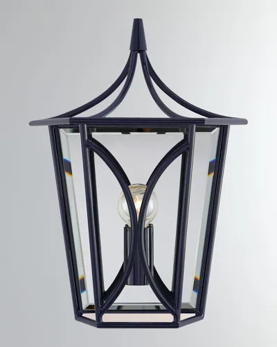 Visual Comfort Signature Cavanagh Mini Lantern Sconce In Blue