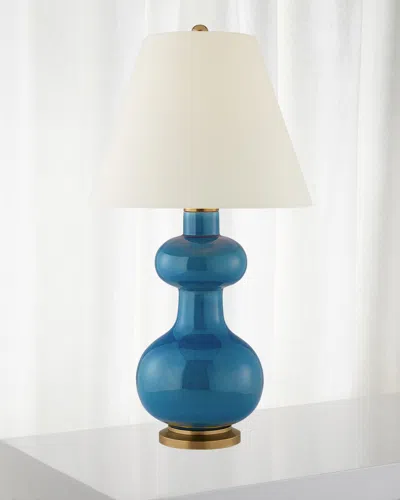 Visual Comfort Signature Chambers Medium Table Lamp By Christopher Spitzmiller In Blue
