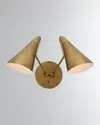 Visual Comfort Signature Clemente Double Sconce By Aerin In Brass