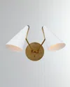 Visual Comfort Signature Clemente Double Sconce By Aerin In White And Gold