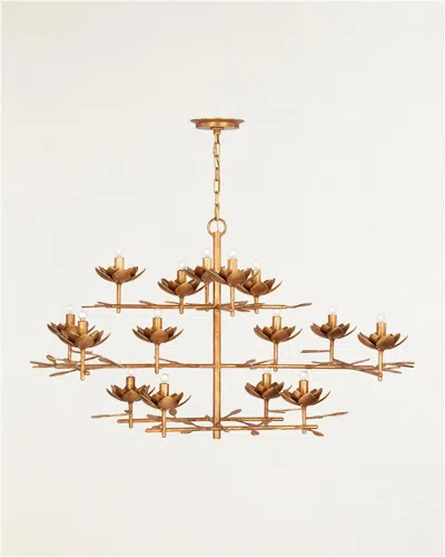 Visual Comfort Signature Clementine 48" Low Wide Tiered Chandelier By Julie Neill In Multi