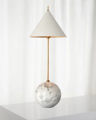 Visual Comfort Signature Cleo Orb Base Accent Lamp By Kelly Wearstler In White