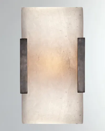 Visual Comfort Signature Covet Wide Clip Bath Sconce By Kelly Wearstler In Bronze