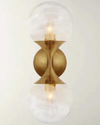 Visual Comfort Signature Cristol Small Double Sconce By Aerin In Gold