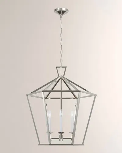 Visual Comfort Signature Darlana Large Hexagonal Lantern By Chapman & Myers In Polished Nickel