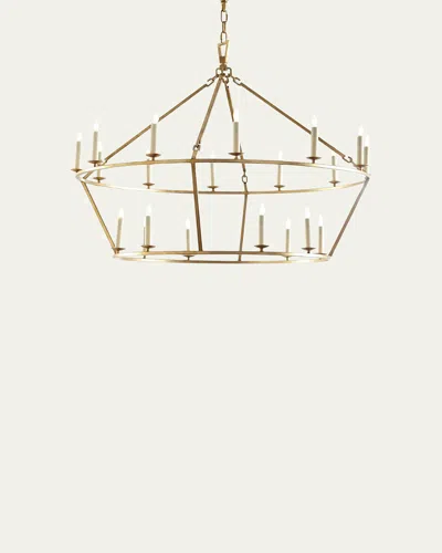 Visual Comfort Signature Darlana Large Two-tiered Ring Chandelier In Gold