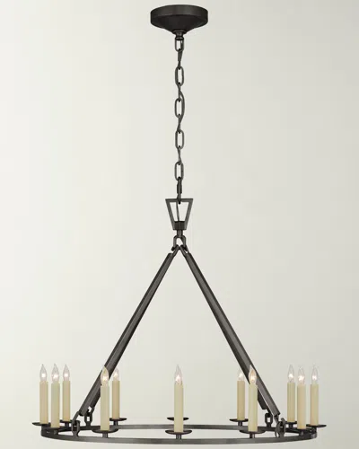 Visual Comfort Signature Darlana Medium Single Ring Chandelier By Chapman & Myers In Black